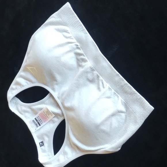 Gymshark Vital Seamless 2.0 Light Grey Marl Sports Bra Medium - Large - Picture 2 of 8